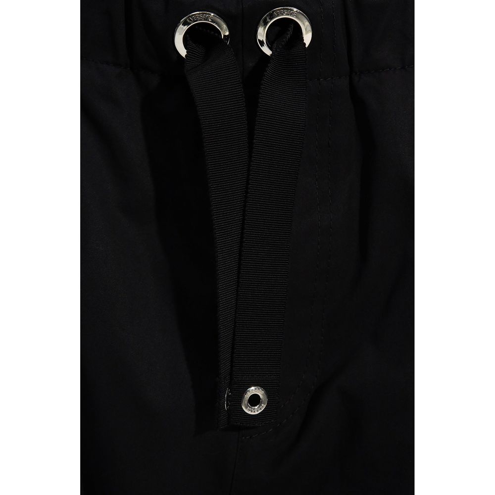 Versace Black Cotton Casual Pants