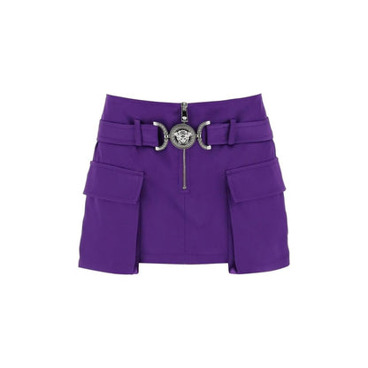 Versace Purple Viscose Mini Skirt
