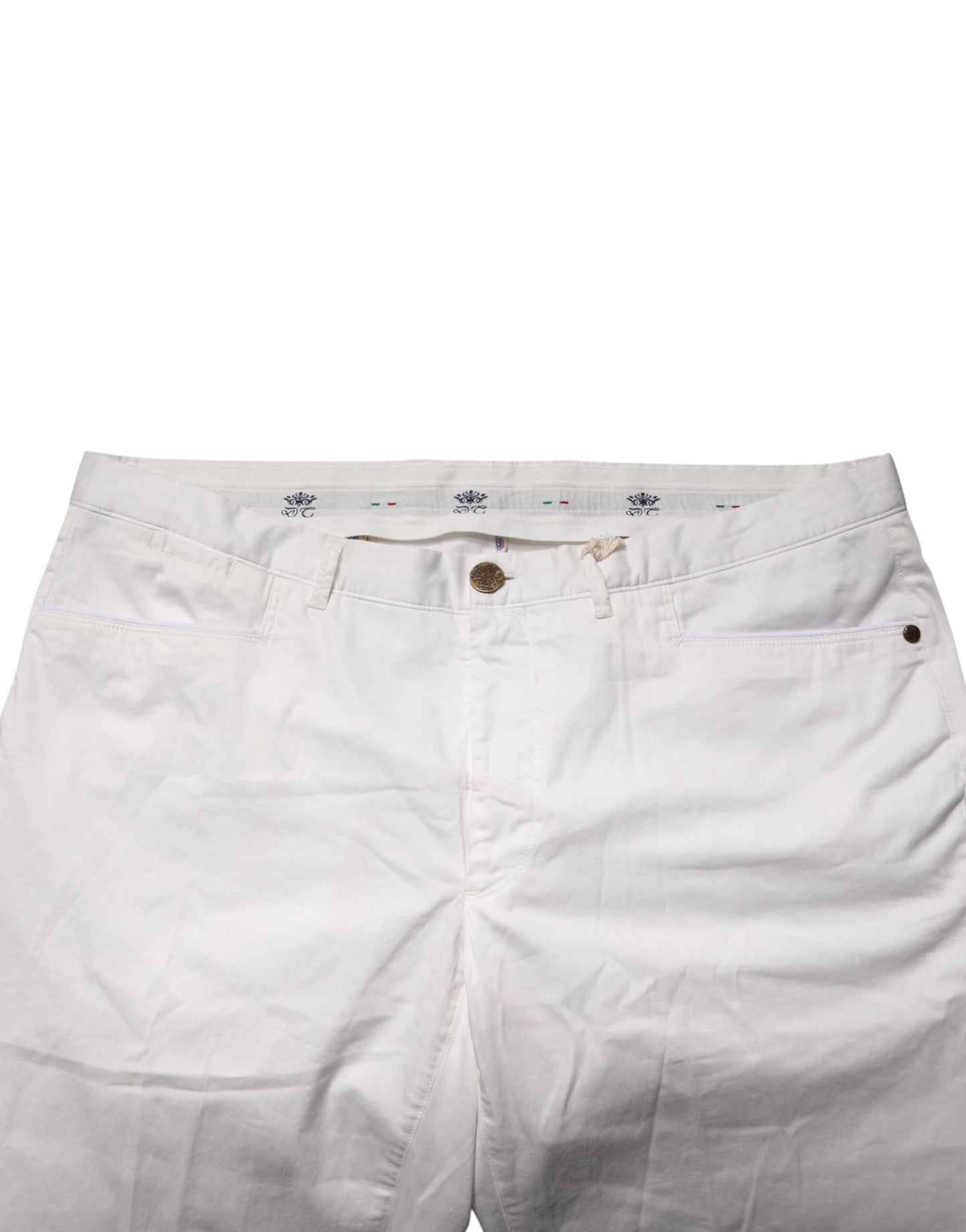 Domenico Tagliente White Tapered Dress Formal Trouser Pants