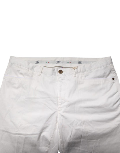 Domenico Tagliente White Tapered Dress Formal Trouser Pants