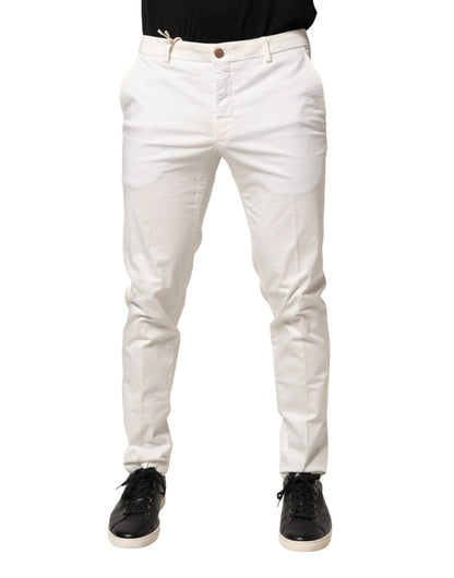 Domenico Tagliente White Tapered Dress Formal Trouser Pants