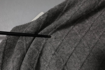 Ballantyne Gray Cashmere Argyle Intarsia Knit Crew Neck Men Sweater