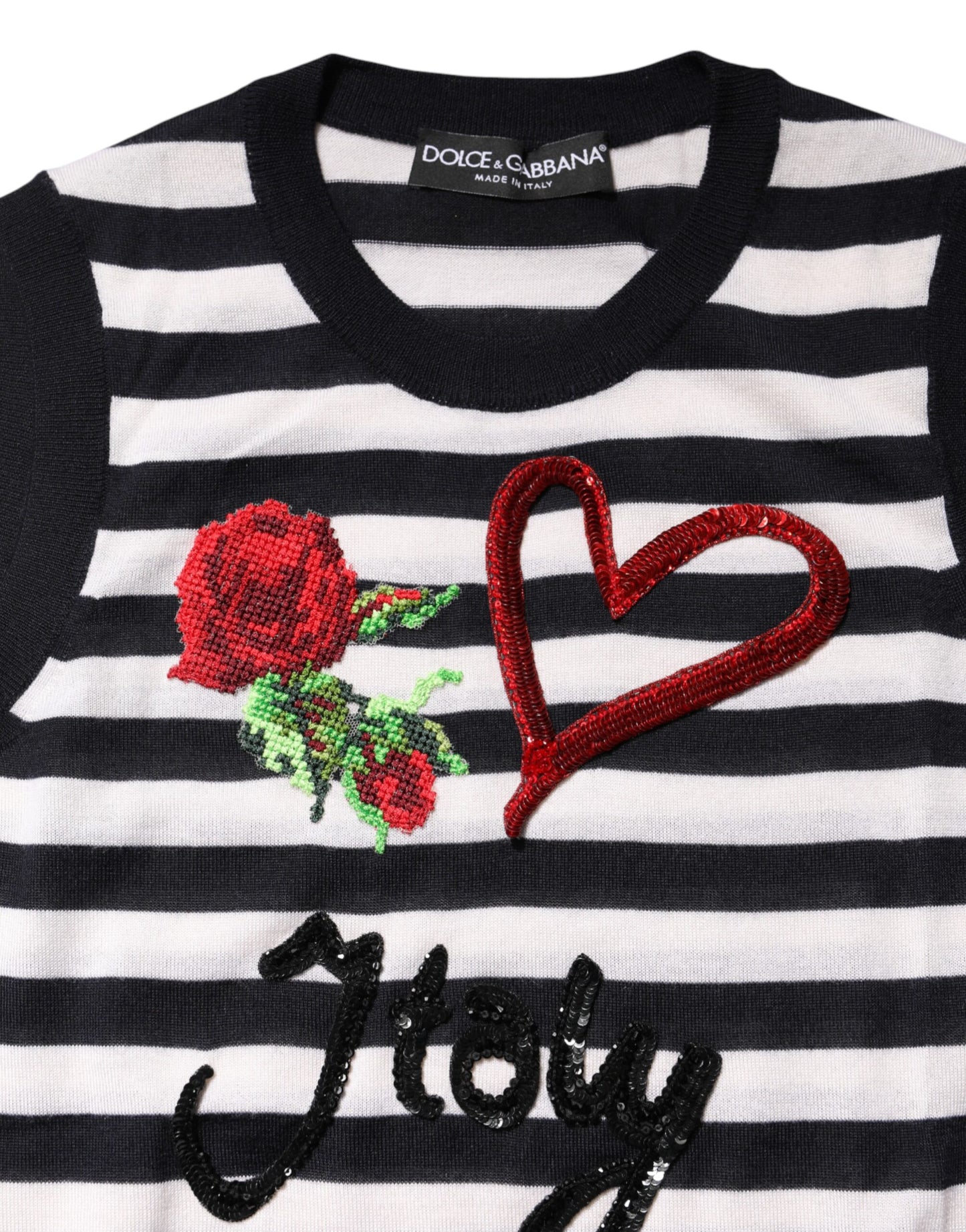 Dolce & Gabbana Black White Cashmere Silk Sleeveless Top