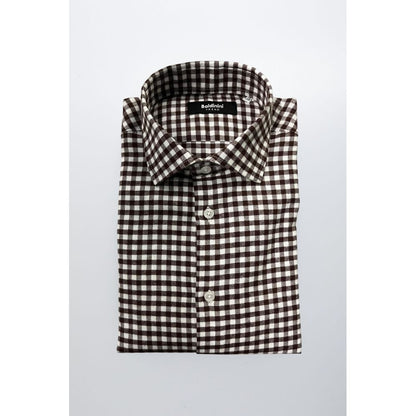 Baldinini Trend Brown Cotton Men's Shirt