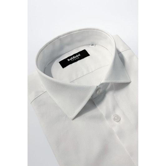 Baldinini Trend White Cotton Men's Shirt