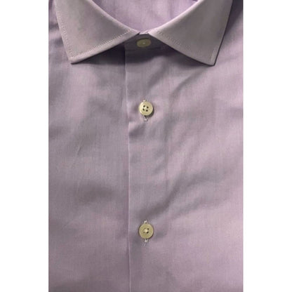 Baldinini Trend Purple Cotton Men Shirt