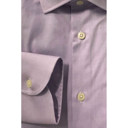 Baldinini Trend Purple Cotton Men Shirt
