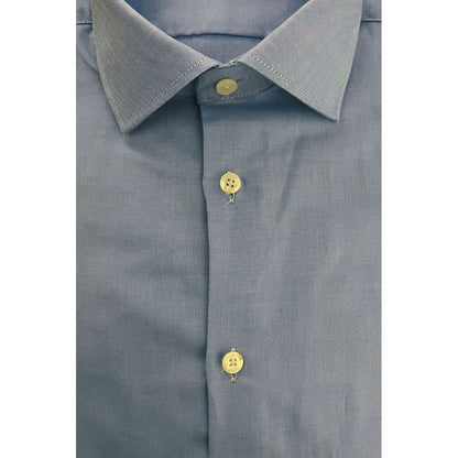 Baldinini Trend Light Blue Cotton Men Shirt