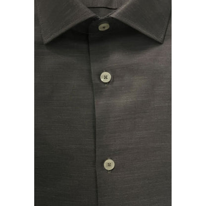 Baldinini Trend Gray Cotton Men Shirt