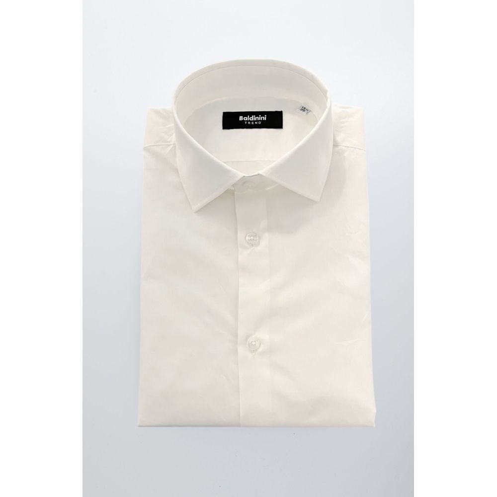 Baldinini Trend White Cotton Men Shirt