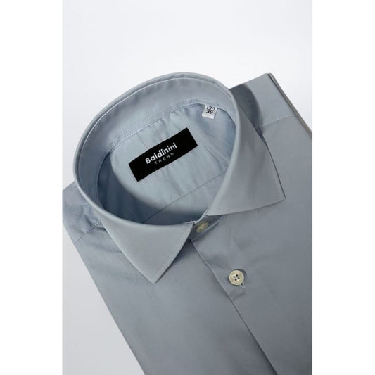 Baldinini Trend Light Blue Cotton Men Shirt