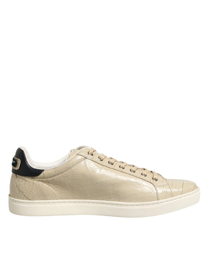 Dolce & Gabbana Beige London Low Top Leather Sneakers Shoes