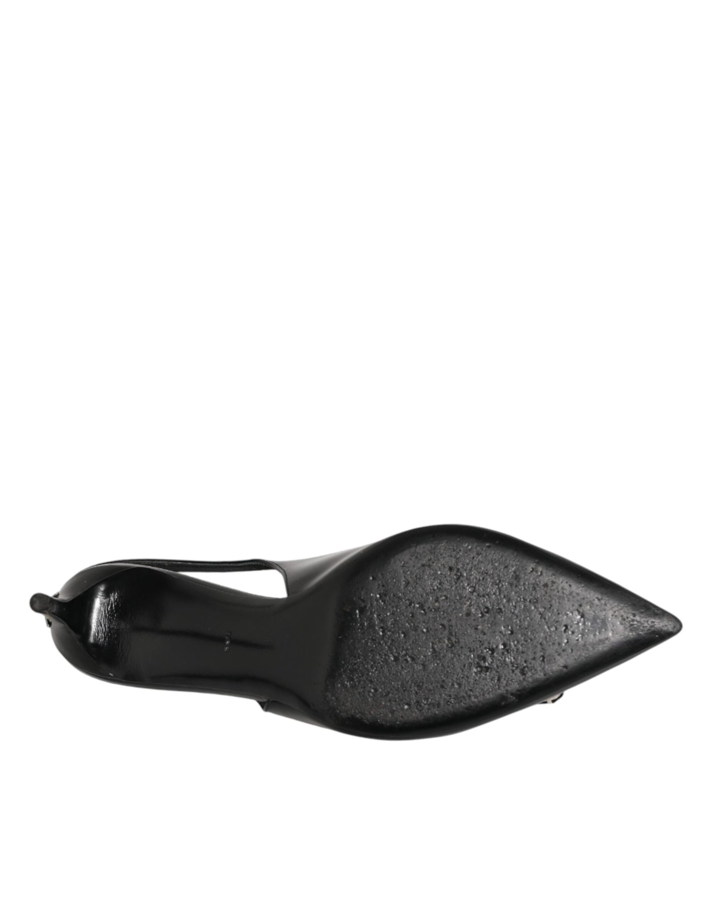 Dolce & Gabbana Black Patent Leather Crystal Slingback Shoes