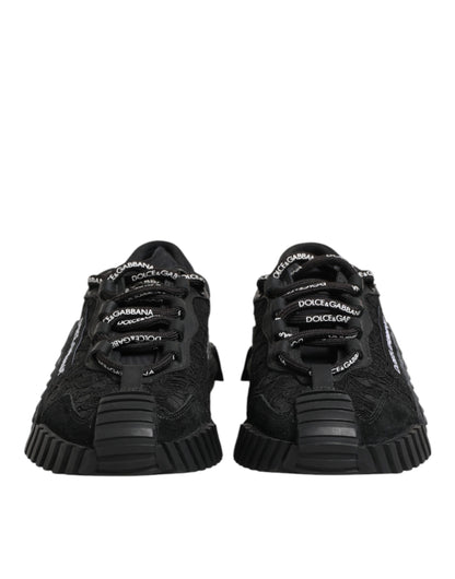 Dolce & Gabbana Black Logo Lace Low Top NS1 Sneakers Shoes