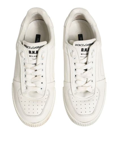 Dolce & Gabbana White Leather MIAMI Low Top Sneakers Shoes