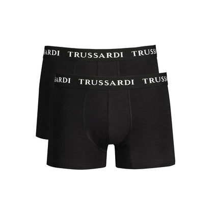 Trussardi Nero Cotton Men Boxer Brief Pair