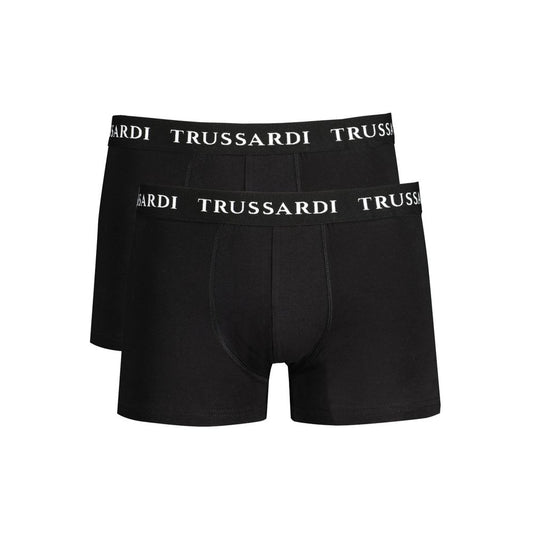 Trussardi Nero Cotton Men Boxer Brief Pair