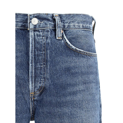 Agolde Blue Cotton Straight-Leg Jeans