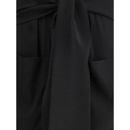 Ella Black Silk Casual Dress