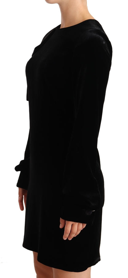 N.21 Sheath A-line Black Viscose Long Sleeves Round Neck Mini Dress