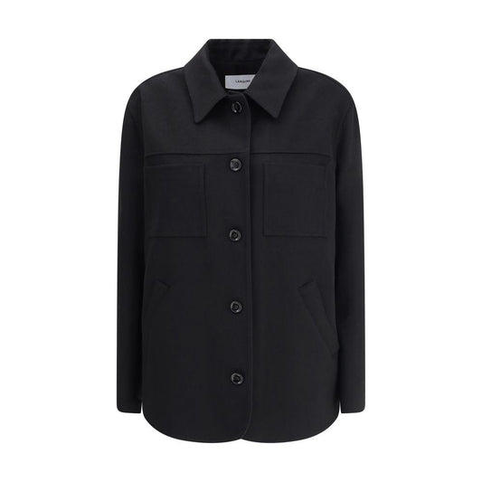 Lardini Black Fleece Wool Clothing