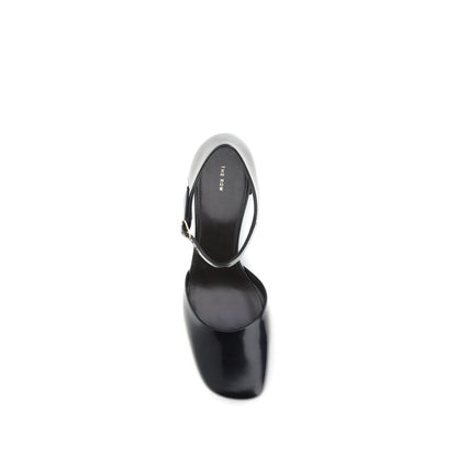 The Row Black Calf Leather Bos Taurus Mid Heel Pumps