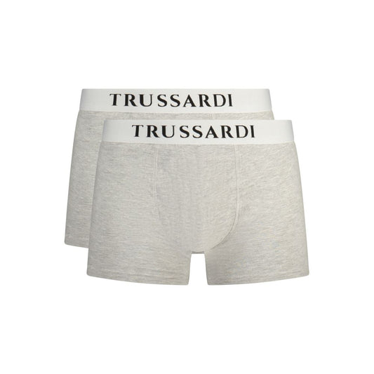Trussardi Gray Cotton Men Boxer