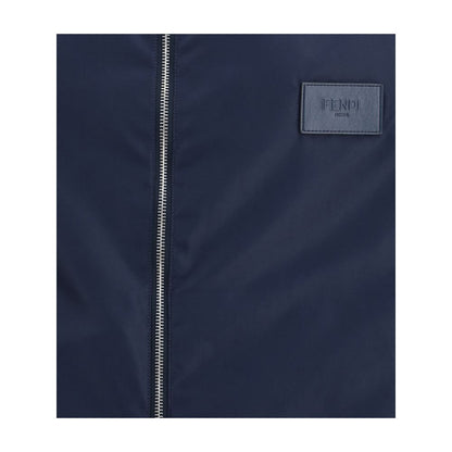 Fendi Blue Polyester Shell Jacket
