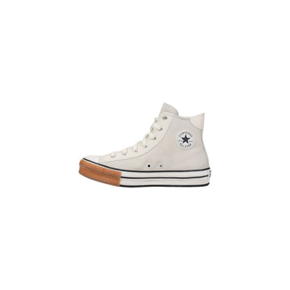 Converse Cream Leather High Top Sneakers