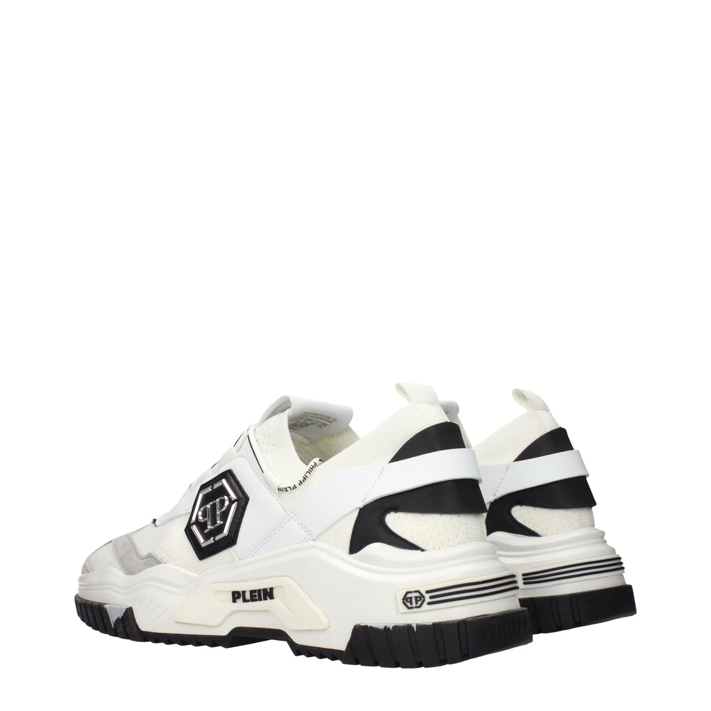 Philipp Plein White Fabric Chunky Sneakers