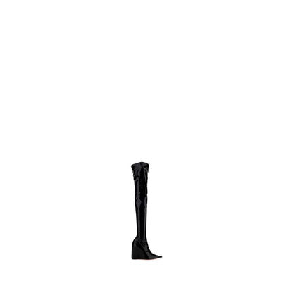 Amina Muaddi Black Polyethylene Over The Knee