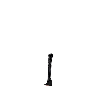Amina Muaddi Black Polyethylene Over The Knee