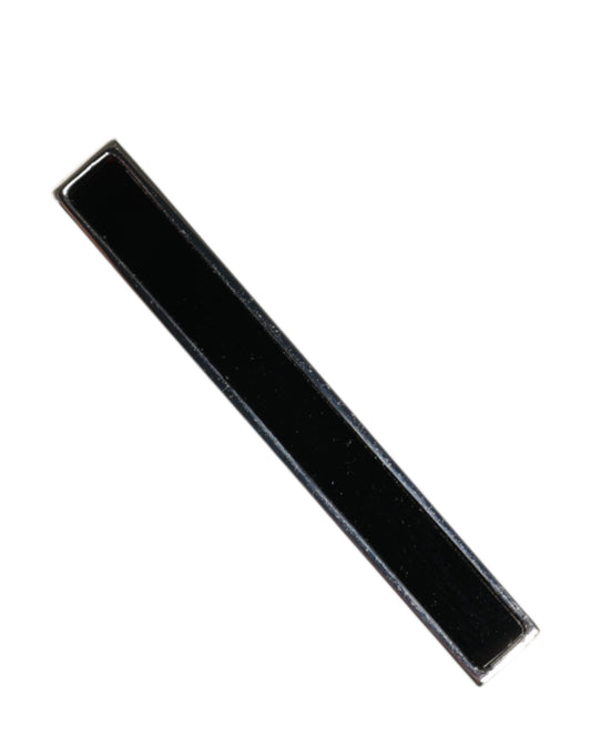 Dolce & Gabbana Silver Tone Brass Logo Branded Men Accessory Tie Clip Bar