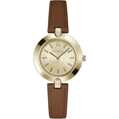 Furla Brown Leather Dress Watch