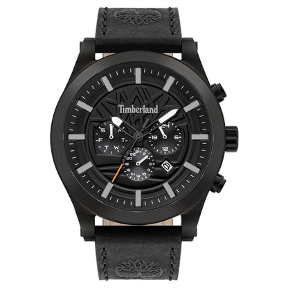 Timberland Black Leather Dress Watch