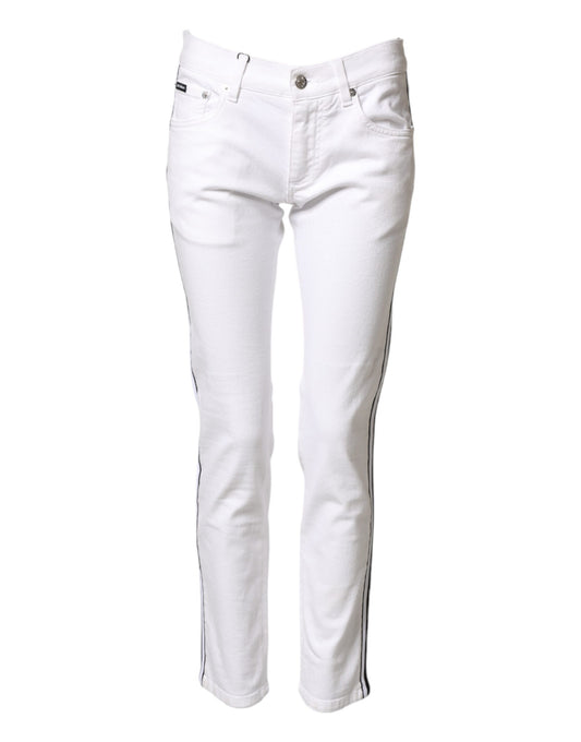 Dolce & Gabbana White Cotton Stretch Skinny Men Denim Jeans