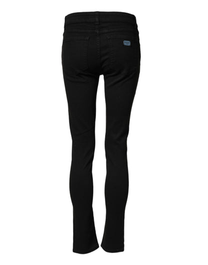 Dolce & Gabbana Black Cotton Skinny Mid Waist Denim Jeans