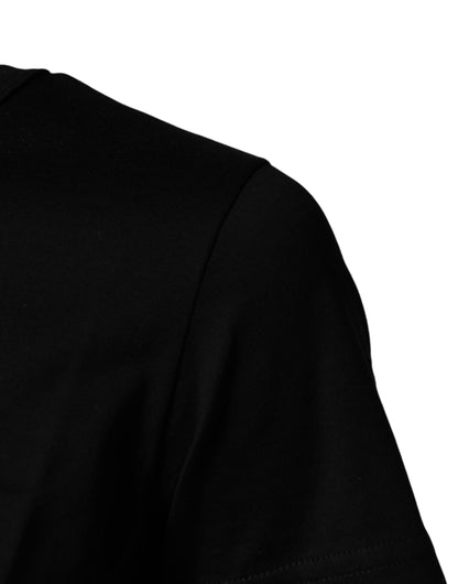Dolce & Gabbana Black Graphic Crew Neck Short Sleeves T-shirt