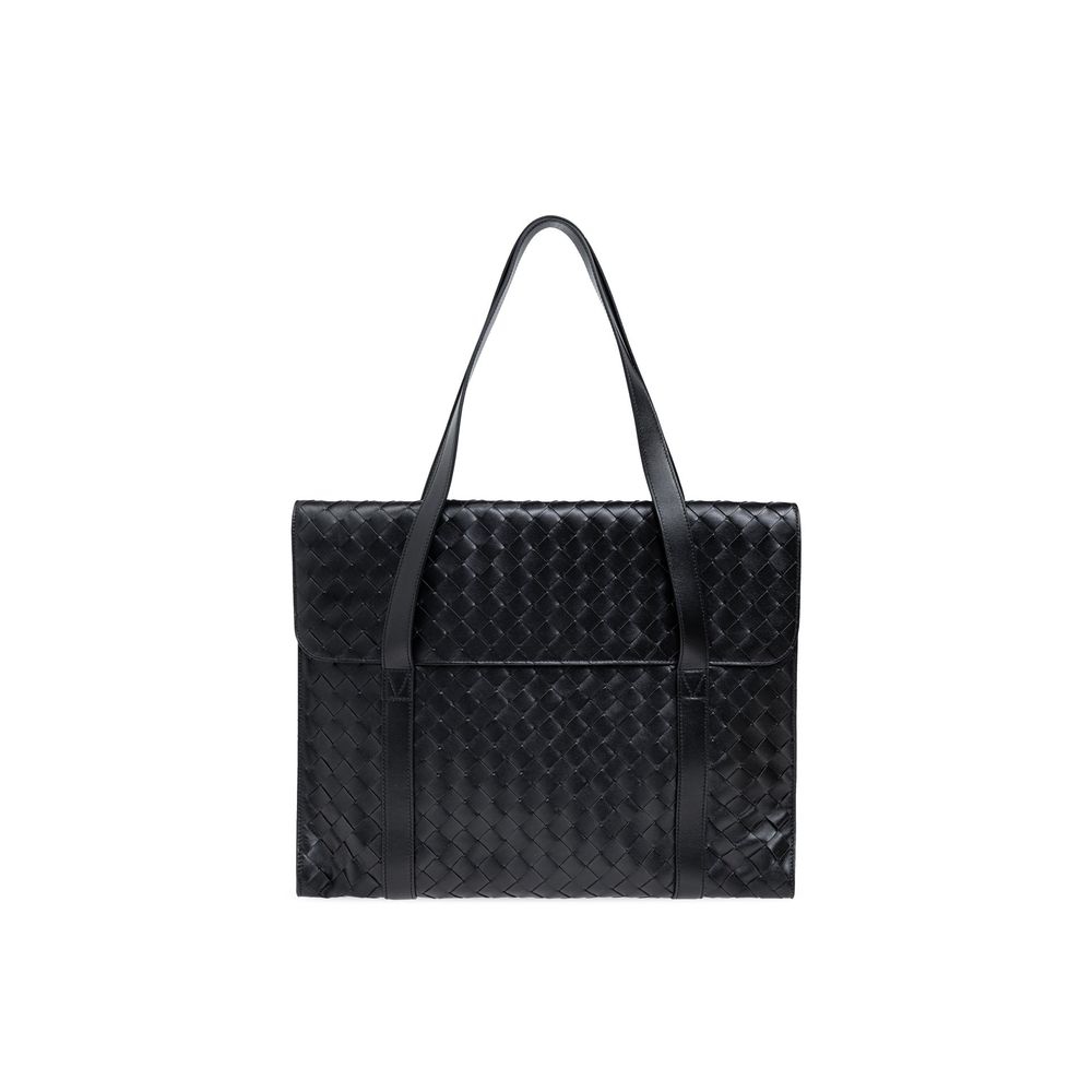 Bottega Veneta Black Leather Briefcase