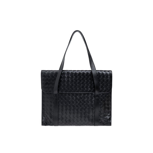 Bottega Veneta Black Leather Briefcase