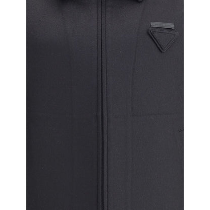 Prada Black Fleece Wool Jackets And Coat