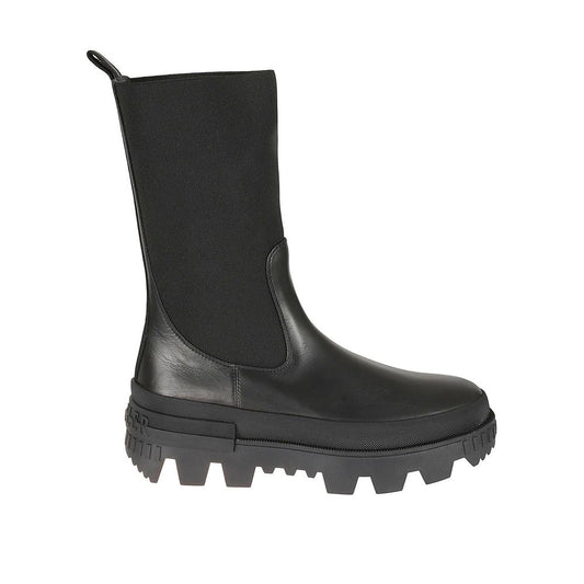 Moncler Black Calfskin Flat Boots