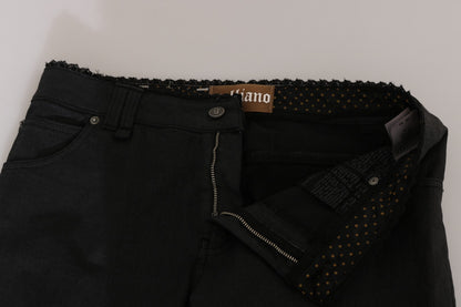 John Galliano Black Mid Waist Skinny Cotton Casual Denim Jeans