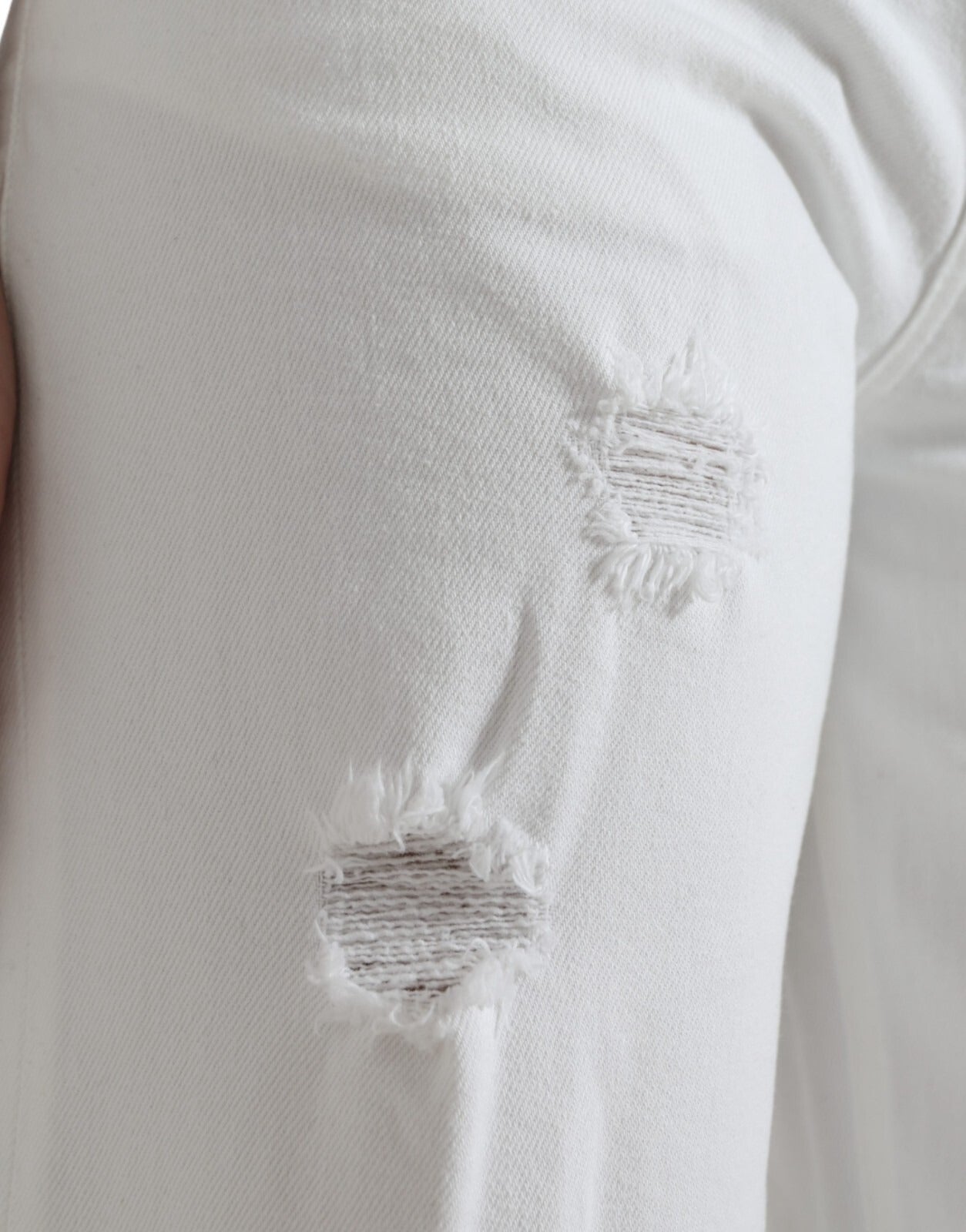 Dolce & Gabbana Wide Leg White Cotton Cropped Denim Jeans