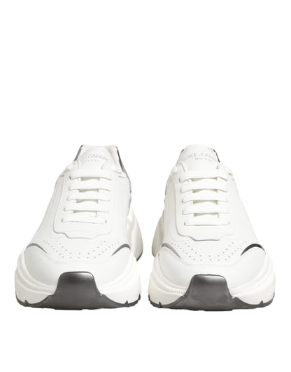 Dolce & Gabbana White Silver Daymaster Low Top Sneakers Shoes
