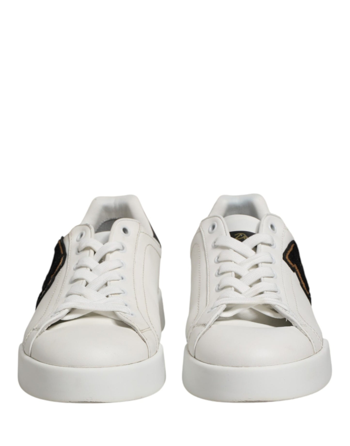 Dolce & Gabbana White Leather DG Logo Low Top Sneakers Shoes