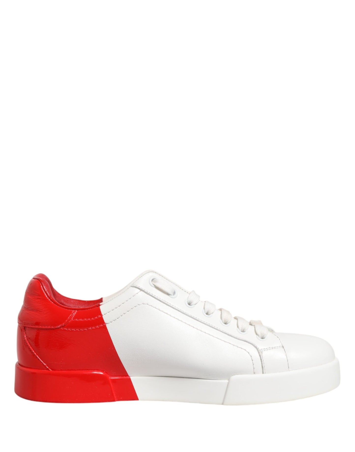 Dolce & Gabbana White Red Portofino Low Top Men Sneakers Shoes