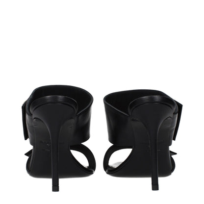 Balmain Black Leather Stiletto Heel Sandals