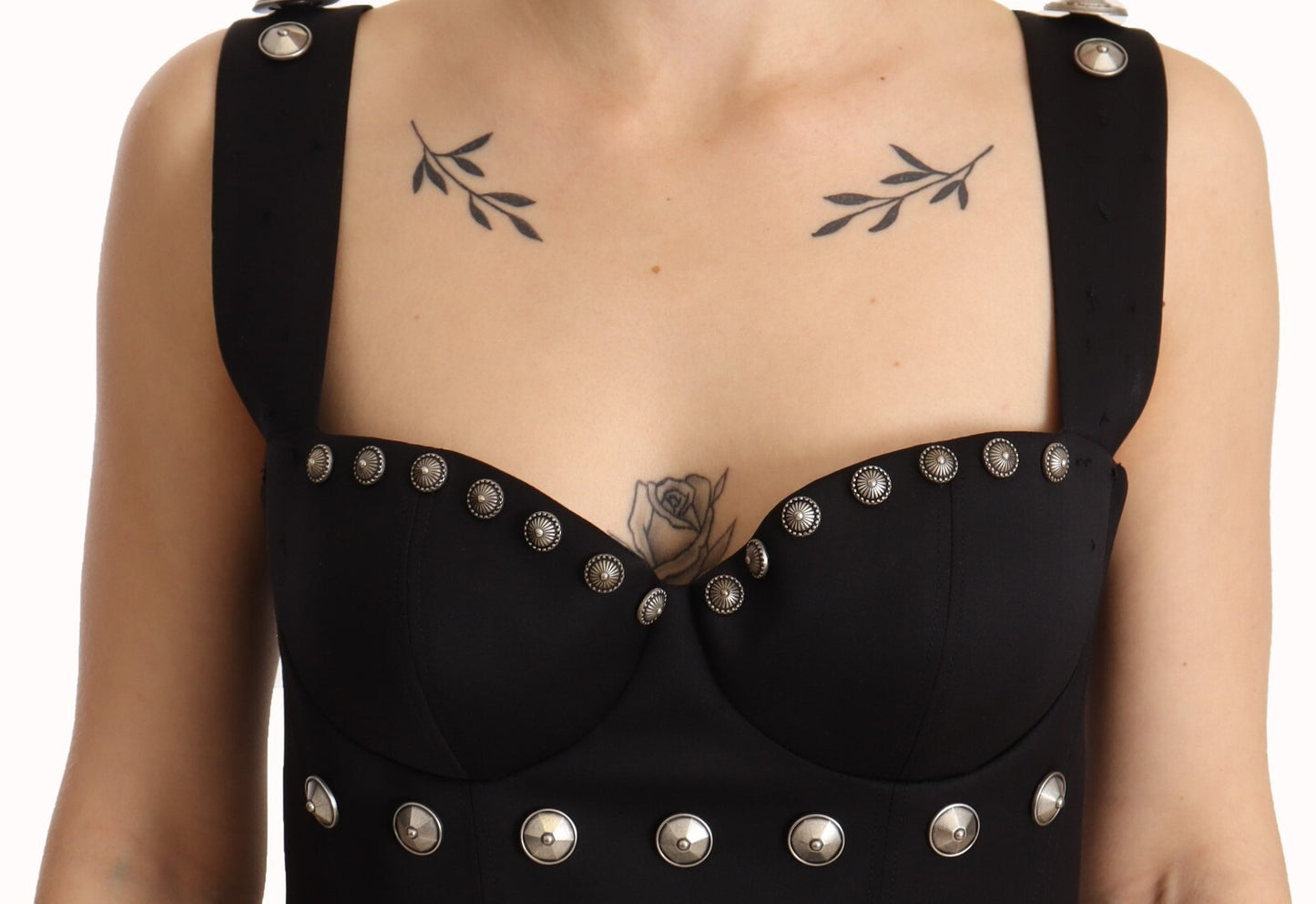 Fausto Puglisi Silk Black Studded Sleeveless A-line Max Dress