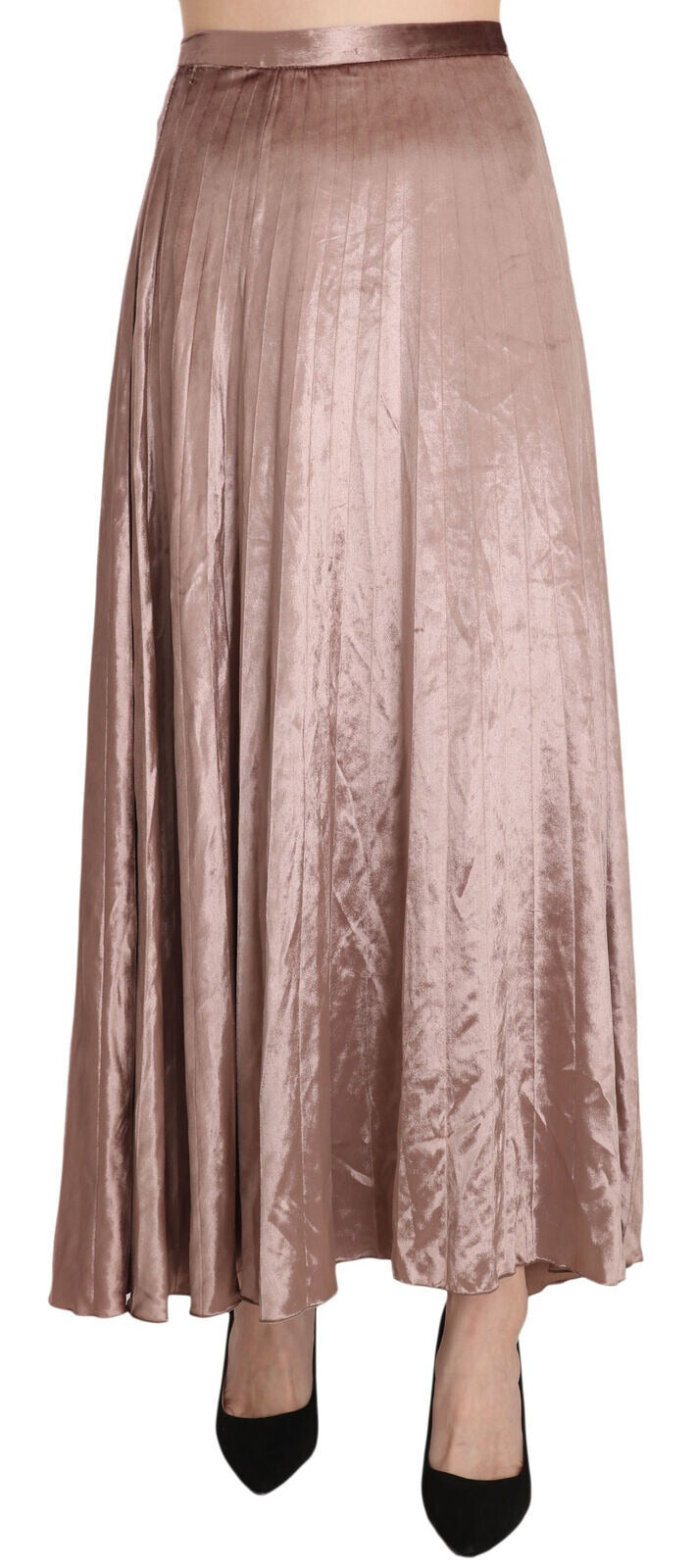 Mangano Chocolate Viscose High Waist A-line Maxi Skirt